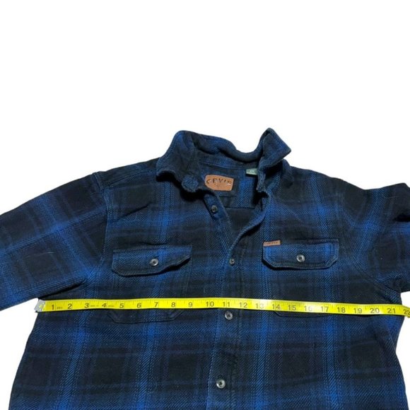 Orvis Flannel Shackets Blue/Black Size Medium - Picture 6 of 8
